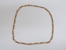 A 9ct gold curb link necklace, 25cm drop, 10.5g