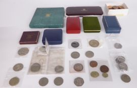 Royal Mint proof coin set collections, various dates including Festival of Britain through to 2015
