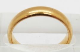 A 22ct gold wedding band, Birmingham 1928, 5g, size K