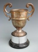 George V hallmarked silver twin handled trophy cup, Birmingham 1930, maker William Neale & Son