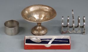 George V hallmarked silver five bar toast rack, Birmingham 1929 maker Synyer & Beddoes, hallmarked