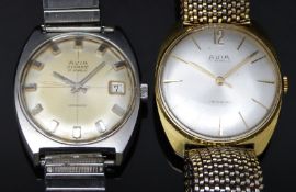 Two Avia gentleman's wristwatches comprising an Olympic with date aperture, silver hands, markers