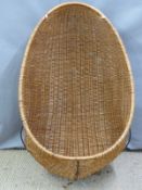 Retro hanging wicker 'egg' chair