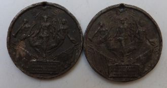 Two 1856 Peace Treaty Crimean War pendant tokens