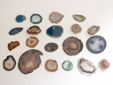 Twenty polished agate slices/ samples.