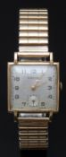 Baume 9ct gold gentleman's wristwatch with subsidiary seconds dial, gold hands and Arabic