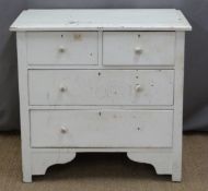 Painted pine chest of two over two drawers, H90 x W84 x D48cm
