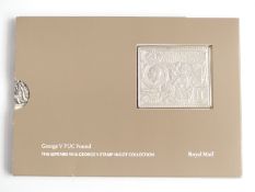 Royal Mint George V Postal Union Congress one pound silver hallmarked ingot in presentation pack,