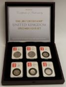 Date Stamp UK 2017 specimen year set comprising six brilliant uncirculated slabbed coins, each
