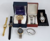 Seven ladies and gentleman's wristwatches including two Rostini, Bradford Exchange Battle of