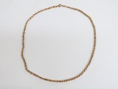 A 9ct gold rope twist necklace, 20cm drop, 4.0g