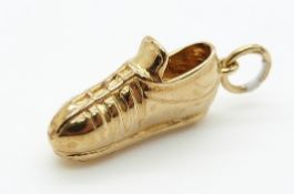 A 9ct gold football boot charm, 4.3g