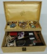 A collection of costume jewellery including Sarah Coventry, silver pendants, brooches etc