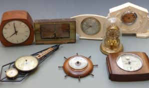 A collection of c1950-1960 clocks and barometers to include Smiths, Metamec, Bentima etc