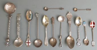 Chinese white metal Wang Hing spoon, American spoon with floral decoration marked Sterling and two