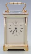 Late 20thC English silver plated carriage clock, J Horton and Son, London to enamel Roman dial,