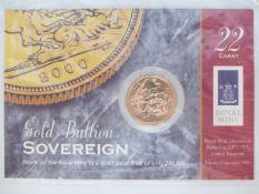 2000 gold full sovereign in Royal Mint presentation pack