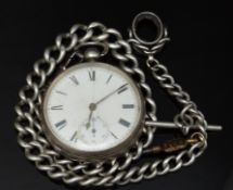 Elgin hallmarked silver open faced pocket watch with inset subsidiary seconds dial, gold hands,