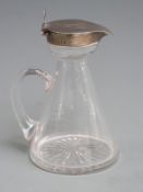 Edward VII hallmarked silver mounted cut glass whisky noggin, London 1904 maker J & J Maxfield