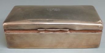 George V hallmarked silver cigarette box, Chester 1927 maker E J Trevitt & Sons, width 17.5cm