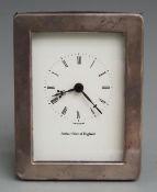 Hallmarked silver framed Arthur Price clock, in photograph frame type mount, London 1994, height