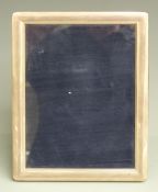 Modern hallmarked silver photograph frame to suit 8x6 inch photo, with blue velvet easel back,