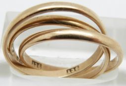 A 9ct gold Russian wedding band, 3.7g, size L