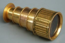 19th or early 20thC gilt metal four draw telescope or opera glass, length when extended 7cm