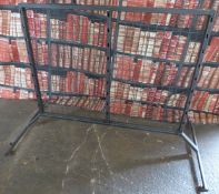 Industrial/haberdashery/shopfitting steel and weldmesh hanging rail with one top shelf, W127 x D78 x