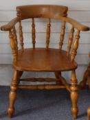 Beech captain's or smoker's Windsor armchair