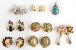 A collection of costume jewellery earrings including Joan Rivers, Kramer, Trifari, Attwood, Alice
