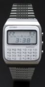 Seiko Calculator gentleman's wristwatch ref. C153-5007 with digital display and stainless steel
