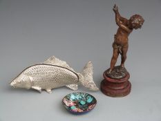 Spelter figure on plinth 