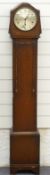 An oak cased three train granddaughter clock with three train movement, 135cm tall