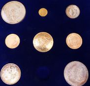 1972 Jersey Royal Wedding Anniversary cased coin set comprising four 22ct gold coins £50, £25, £20