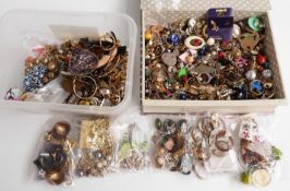 A collection of vintage earrings including silver, 1950s, etc
