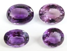 Four oval cut amethyst, 18g