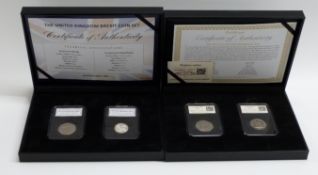 Date Stamp UK Brexit coin set together with a 20th Anniversary of the 50p set, both cased with
