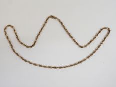 A 9ct gold spiral link necklace, 31cm drop, 23.6g