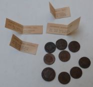 Eight various 18thC Conder halfpenny tokens to include Manchester, Liverpool, Lancashire, Norfolk