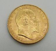 1903 gold full sovereign with Perth mint mark