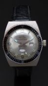 Prestige gentleman's diver's wristwatch with day and date apertures, luminous tipped steel hands,
