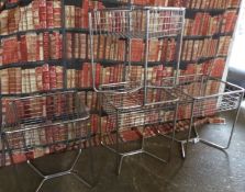 Industrial/haberdashery/shopfitting four chromed shop display stands/baskets, a section of