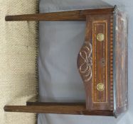 Continental inlaid hall table with square tapered legs, W64 x D39 x H76cm