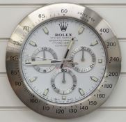 Rolex Oyster Perpetual Cosmograph Daytona dealers shop display advertising wall clock with white