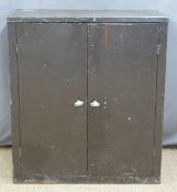 Industrial metal storage cupboard with chrome handles, W91 x D46 x H105cm
