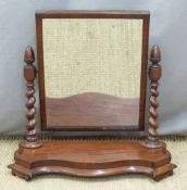 19thC mahogany swing frame mirror, W69 x D30 x H72cm