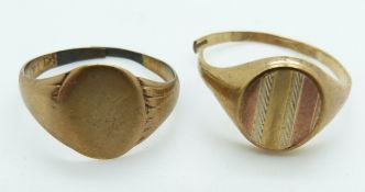 Two 9ct gold rings, 6.6g