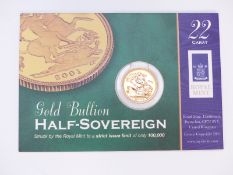 2001 gold half sovereign in Royal Mint presentation pack
