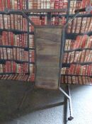 Industrial/haberdashery/shopfitting steel, weldmesh and oak hanging rail with detachable bolt on